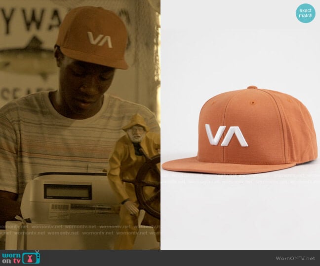 RVCA Brick VA Snapback Hat worn by Pope (Jonathan Daviss) on Outer Banks