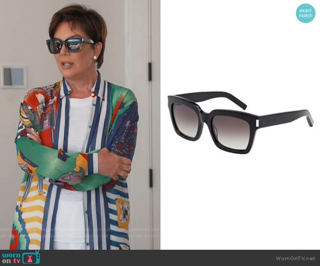 Bold 1 Sunglasses by Saint Laurent worn by Kris Jenner on Keeping Up with the Kardashians