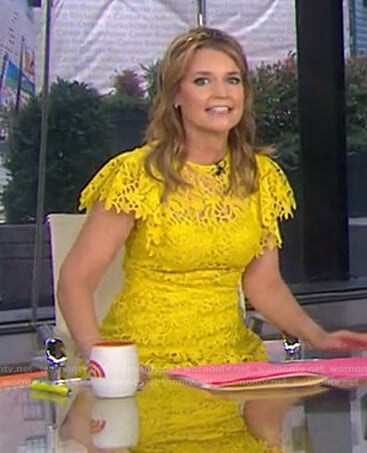 Savannah’s yellow floral lace dress on Today