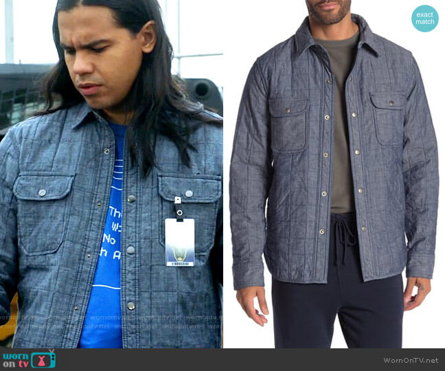 Save Khaki Quilted Chambray Shirt Jacket worn by Cisco Ramon (Carlos Valdes) on The Flash
