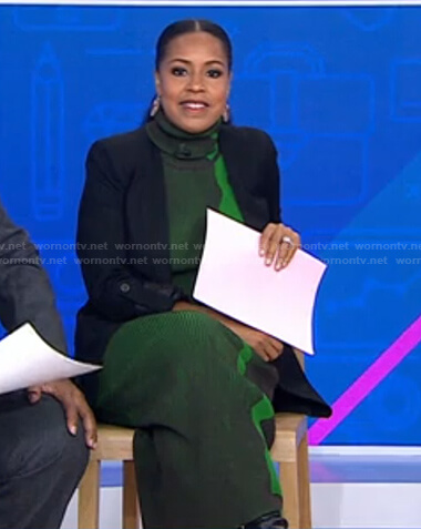 Sheinelle's green turtleneck dress on Today