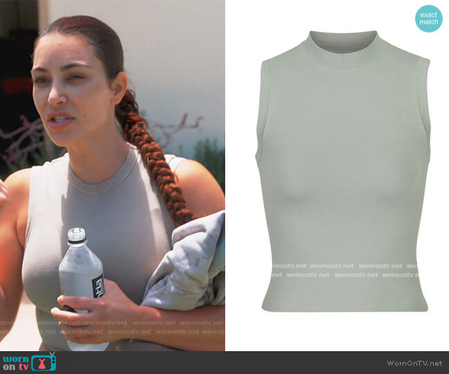 Cotton Jersey Mock Neck Tank by Skims worn by Kim Kardashian on Keeping Up with the Kardashians