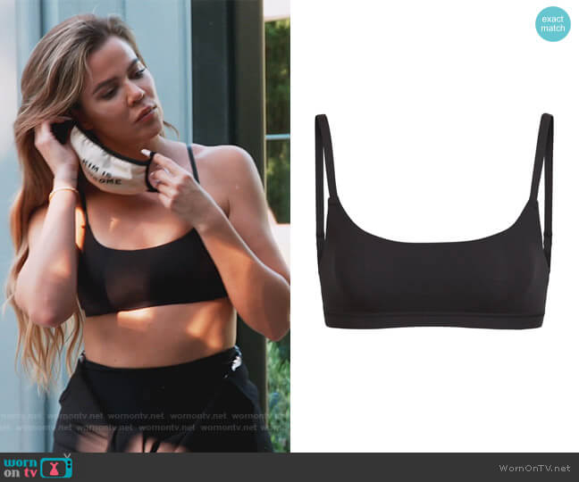 WornOnTV: Khloe's black scoop neck bra on Keeping Up with the
