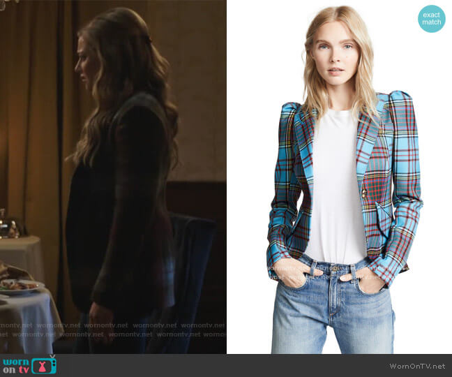 Pouf Sleeve One Button Blazer by Smythe worn by Betty Cooper (Lili Reinhart) on Riverdale