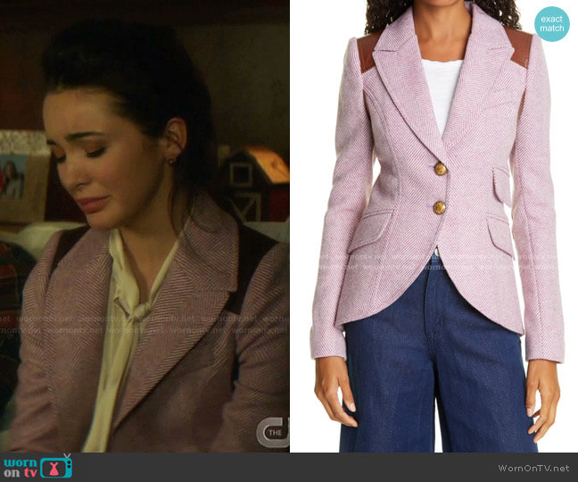 WornOnTV: Bess’s pink herringbone patch blazer on Nancy Drew | Maddison ...