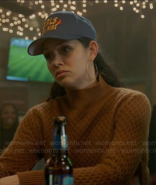 Stella's brown textured sweater on Chicago Fire