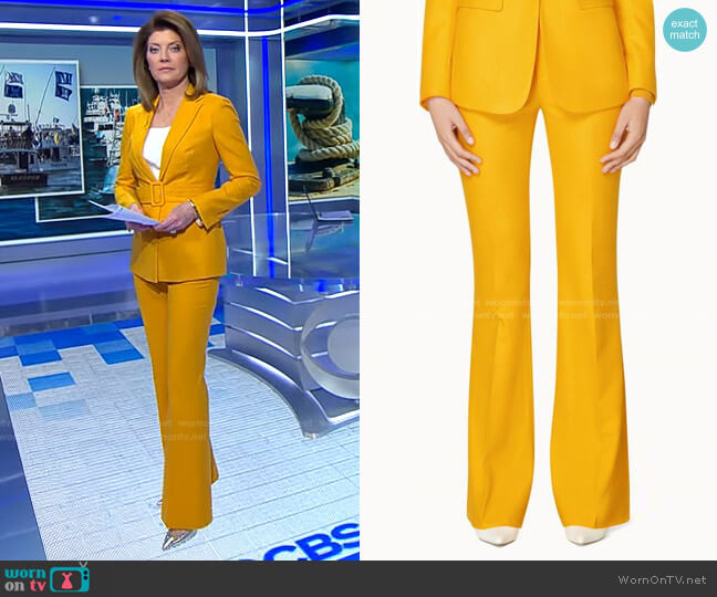 WornOnTV: Norah’s yellow belted suit on CBS Evening News | Norah O ...