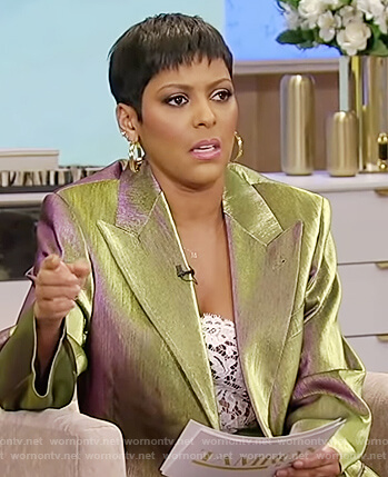 Tamron’s metallic blazer on Tamron Hall Show