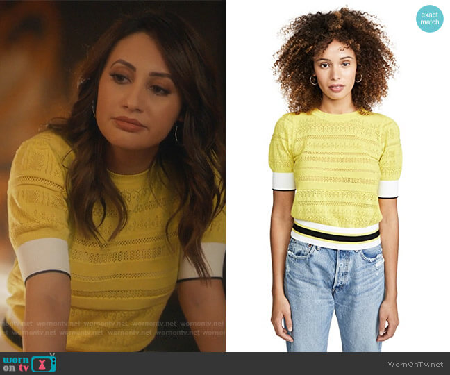 Leticia Sweater by Tanya Taylor worn by Ana Torres (Francia Raisa) on Grown-ish