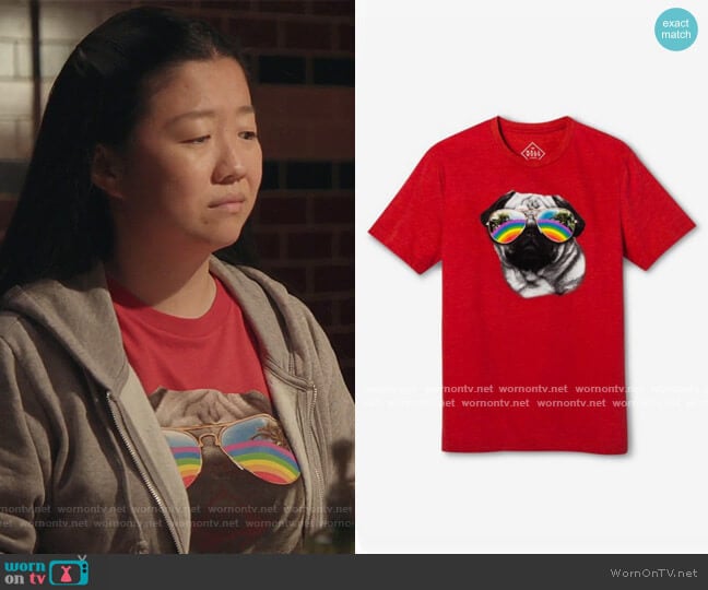 Aviator Pug Tee by Well Worn worn by Alice Kwan (Sherry Cola) on Good Trouble