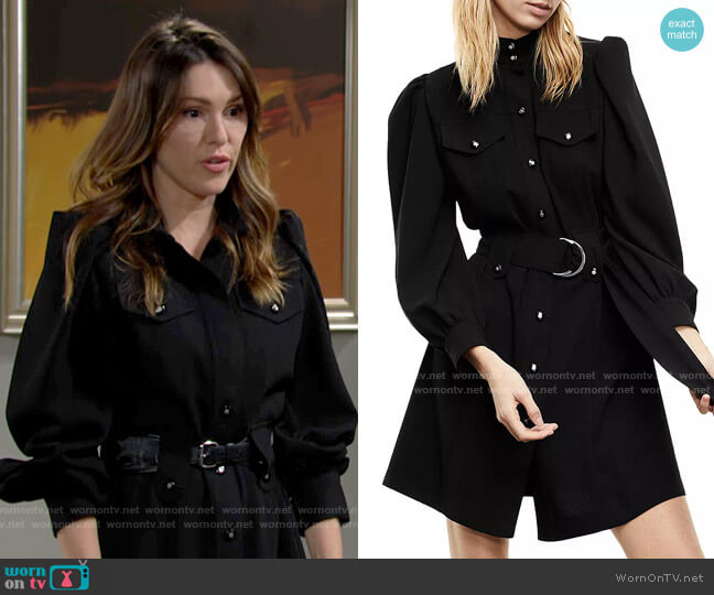 WornOnTV: Chloe’s black puff sleeve shirtdress on The Young and the ...