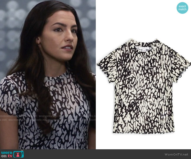 Topshop Splodge Abstract Mesh Top worn by Allegra Garcia (Kayla Compton) on The Flash