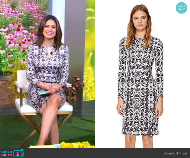 Print Keyhole Dress by Tory Burch worn by Cecilia Vega on Good Morning America