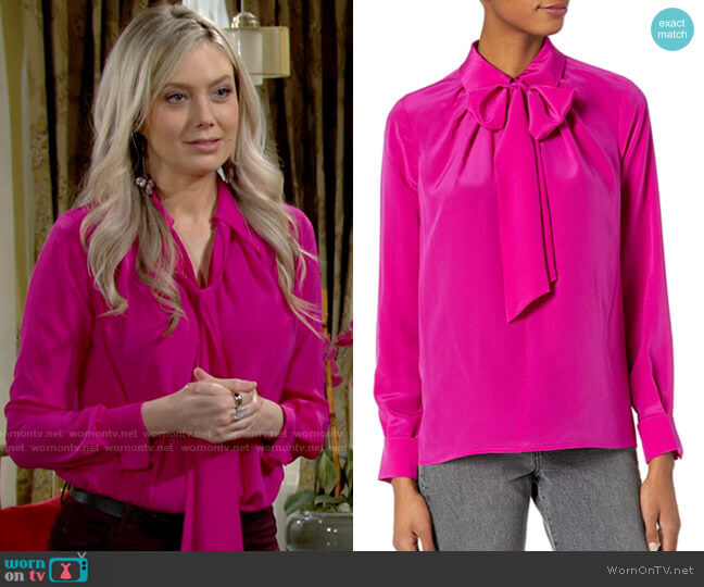Trina Turk Bow Blouse worn by Abby Newman (Melissa Ordway) on The Young and the Restless