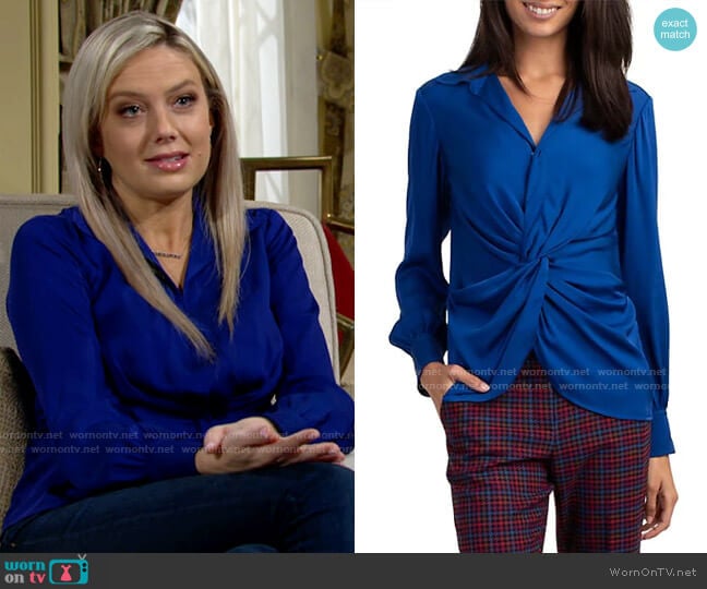 Trina Turk Lange Silk Blend Top worn by Abby Newman (Melissa Ordway) on The Young and the Restless