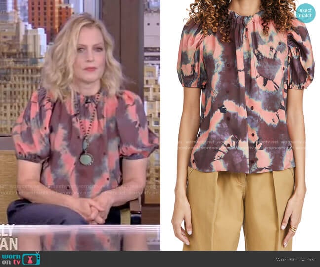 Isolda Top by Ulla Johnson worn by Ali Wentworth on Live with Kelly and Ryan