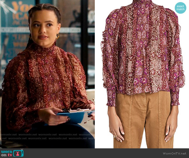 WornOnTV: Maggie’s red metallic ruffled blouse on Charmed | Sarah ...