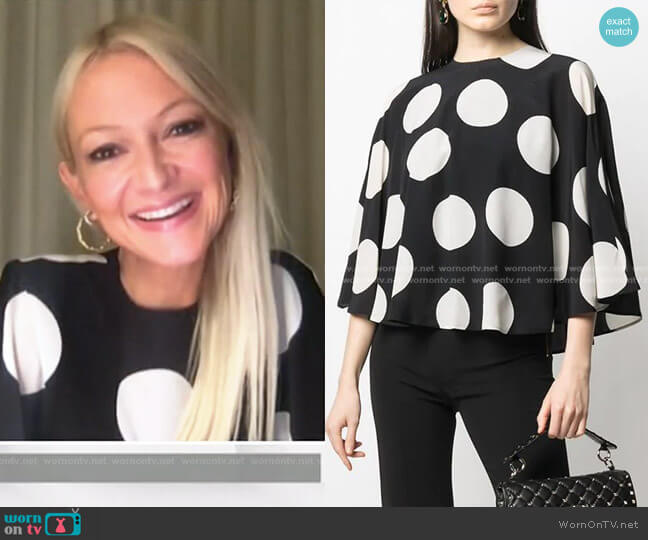 Cape-Effect Polka-Dot Silk-Georgette Blouse by Valentino worn by Zanna Roberts Rassi on Today