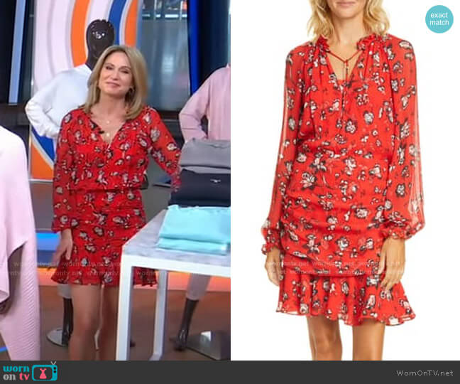 Alena Floral Print Mini Dress by Veronica Beard worn by Amy Robach on Good Morning America