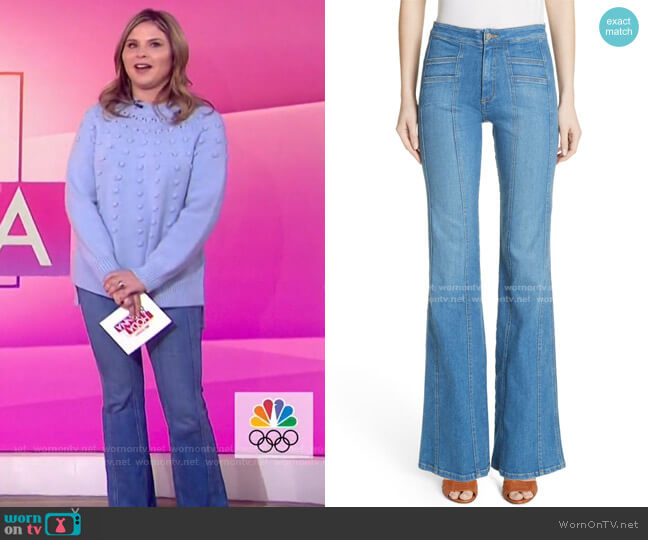 Farrah Wide Leg Jeans by Veronica Beard worn by Jenna Bush Hager  on Today