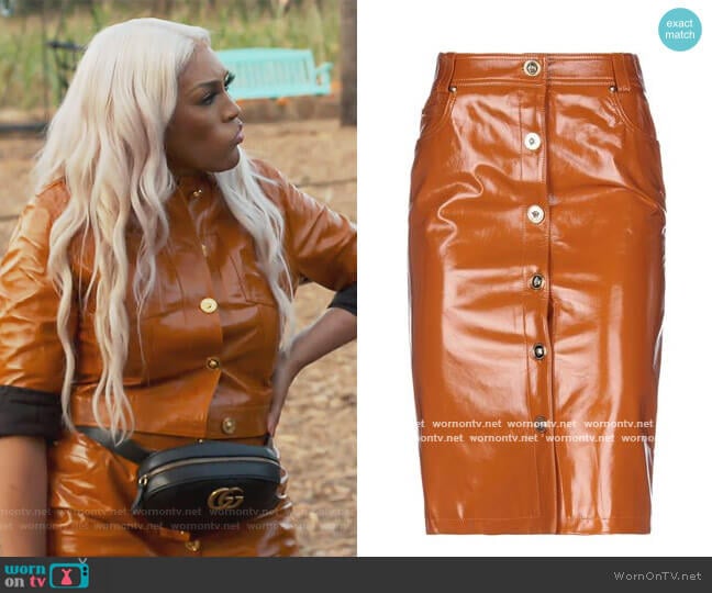 Knee Length Skirt by Versace worn by Drew Sidora on The Real Housewives of Atlanta worn by Drew Sidora on The Real Housewives of Atlanta