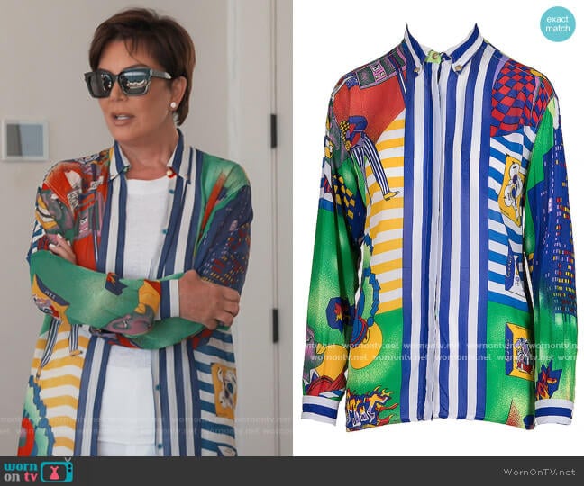 Vintage Long Sleeve Shirt by Versace worn by Kris Jenner on Keeping Up with the Kardashians