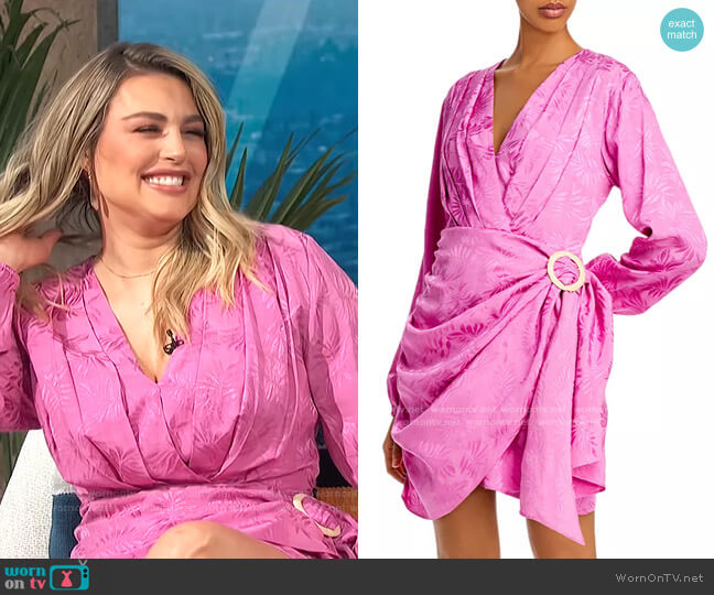 Attina Faux-Wrap Mini Dress by Wayf worn by Carissa Loethen Culiner on E! News