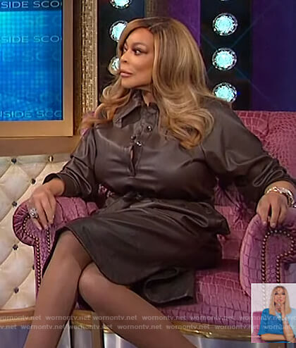 Wendy’s brown leather dress on The Wendy Williams Show