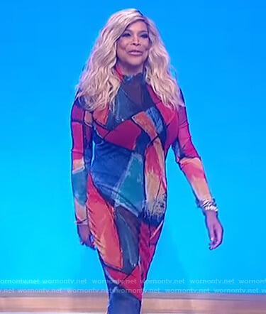 Wendy's multicolored print dress on The Wendy Williams Show