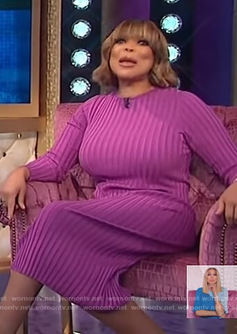 WornOnTV: Wendy's purple ribbed dress on The Wendy Williams Show