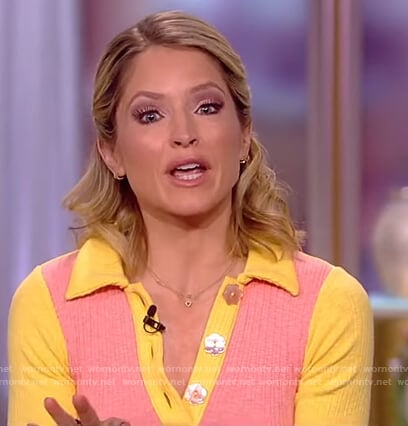 Sara’s pink and yellow knit bodysuit on The View