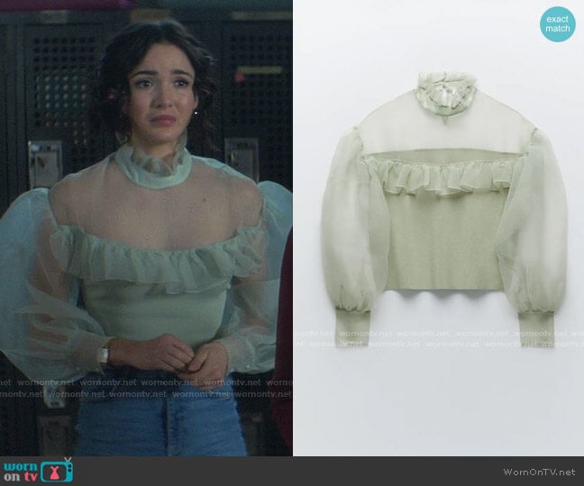 Organza Knit Top by Zara worn by Bess (Maddison Jaizani) on Nancy Drew