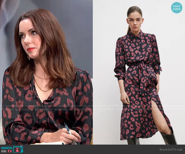 Printed Shirt Dress by Zara worn by Melanie Bromley on E! News