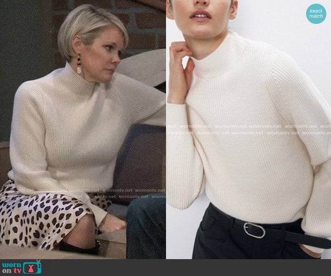 Zara Mock Neck Sweater worn by Ava Jerome (Maura West) on General Hospital