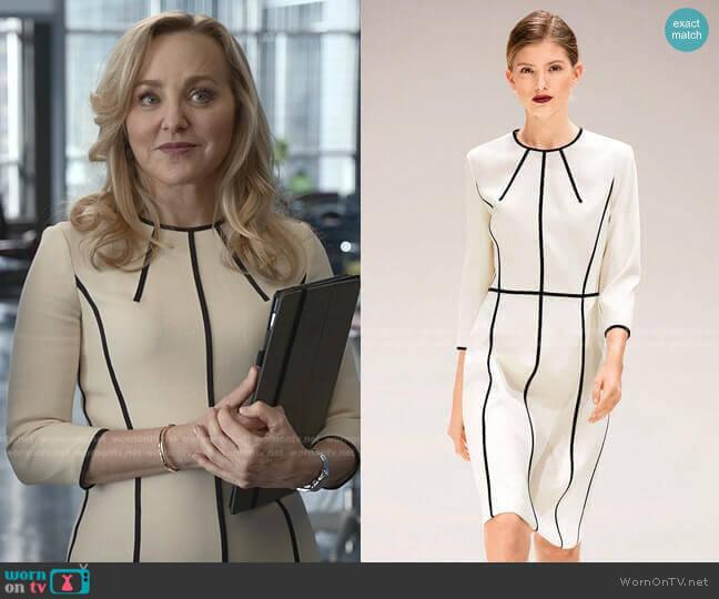 Escada 3/4 Sleeves Piped-stripes Dress worn by Marissa Morgan (Geneva Carr) on Bull