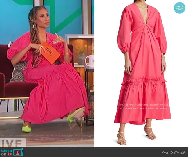 WornOnTV: Elaine’s pink ruffle dress on The Talk | Elaine Welteroth ...