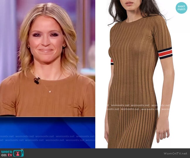 Silk Wide-Rib Crewneck Sweater by ATM Anthony Thomas Melillo worn by Sara Haines on The View