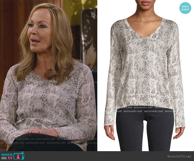 Bonnie’s snakeskin print blouse on Mom