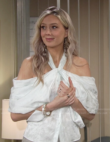 Abby's floral halter top on The Young and the Restless