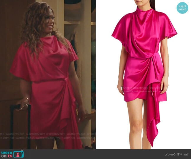 Lochner Satin Draped Dress by Acler worn by Mika (Kimrie Lewis) on Kenan