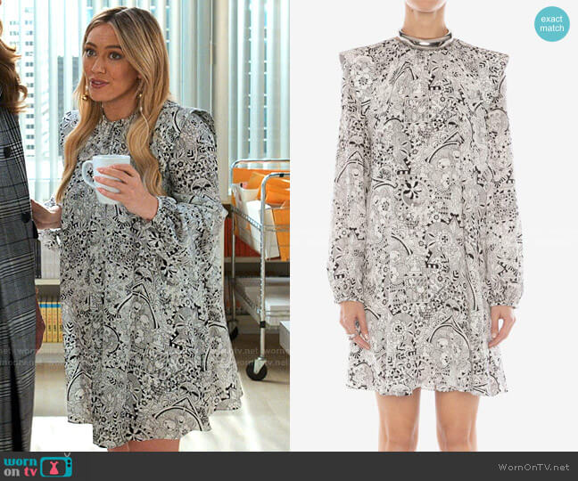 Art Nouveau Mini Dress by Alexander McQueen worn by Kelsey Peters (Hilary Duff) on Younger