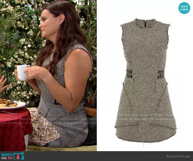 Alexander Wang Grommet-Belt Peplum Dress worn by Katie Logan (Heather Tom) on The Bold and the Beautiful