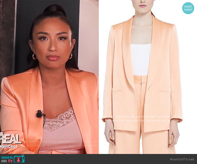 Kylie Shawl-Collar Blazer by Alice + Olivia worn by Jeannie Mai on The Real