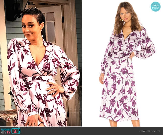 Andrese Dress by Equipment worn by Cocoa McKellan (Tia Mowry-Hardrict) on Family Reunion