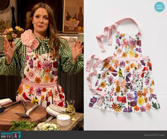 Nathalie Lete Helena Apron by Anthropologie worn by Drew Barrymore on The Drew Barrymore Show