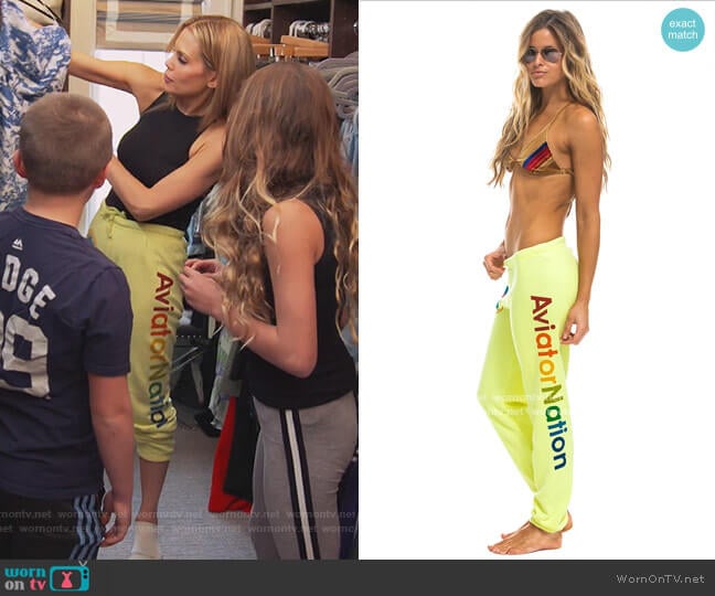 Sweatpants by Aviator Nation worn by Jackie Goldschneider on The Real Housewives of New Jersey