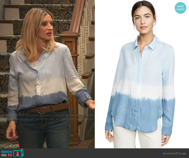 Classic Hipster Shirt by Bella Dahl worn by Chelsea Grayson (Anneliese van der Pol) on Ravens Home