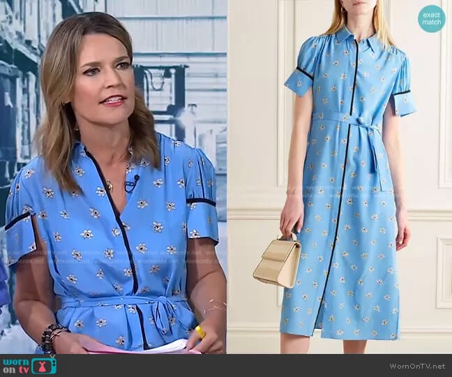 Belted Floral-Print Midi Shirt Dress by Jason Wu worn by Savannah Guthrie on Today