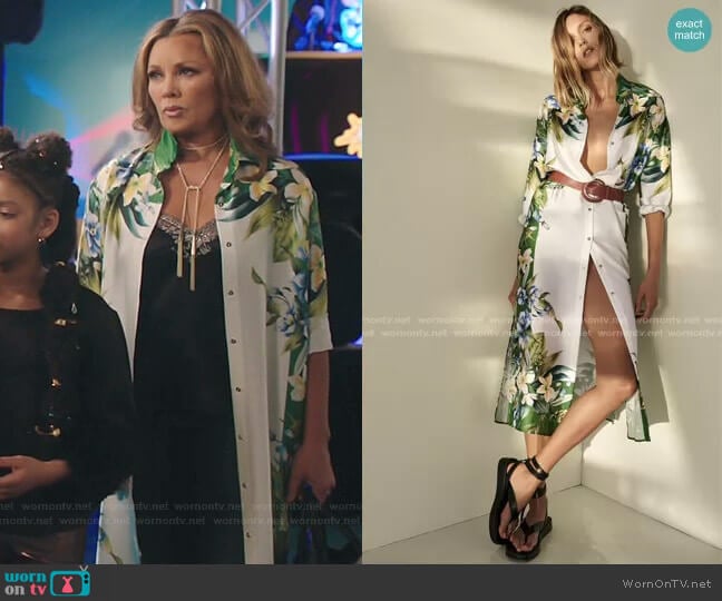 Belted Shirt Dress by Zara worn by Vanessa Williams on Kenan