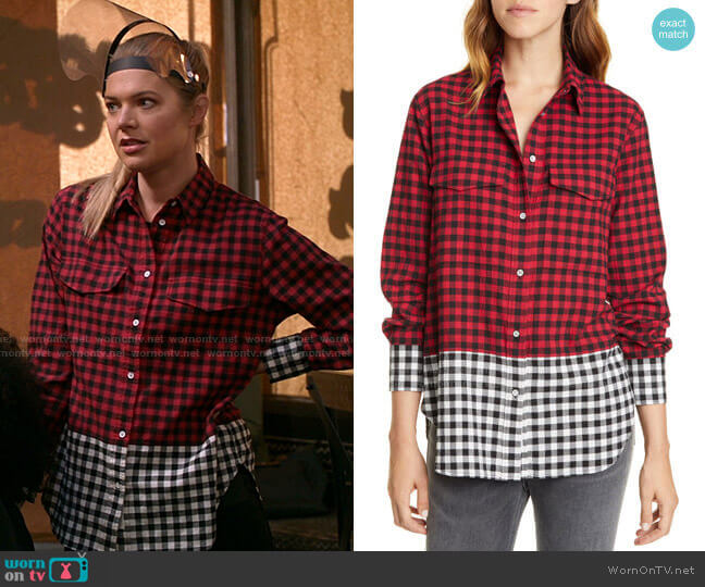 Birdie Buffalo Check Print Shirt by Rag & Bone worn by Tami Tamietti (Kate Miner) on Shameless